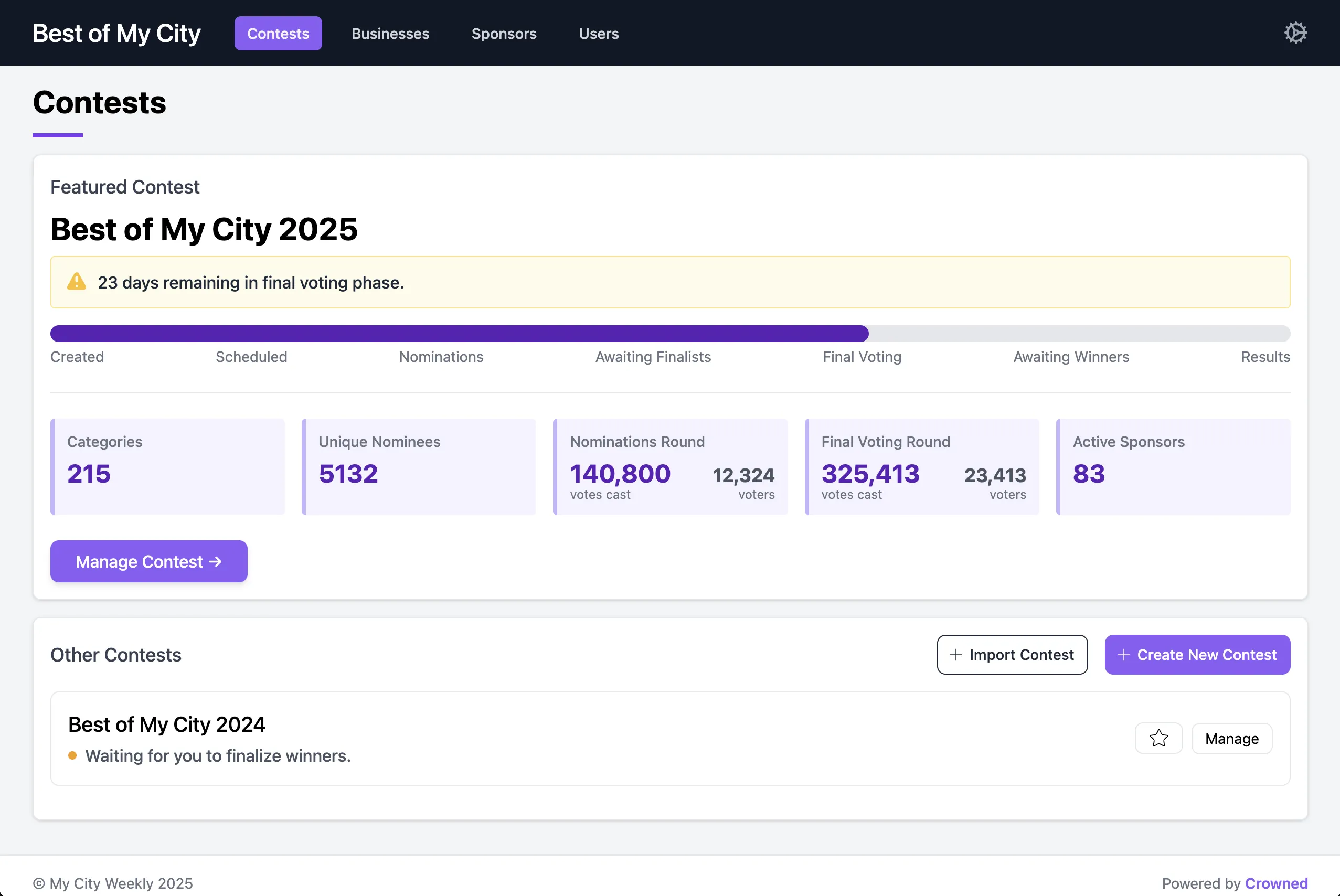 contest management platform